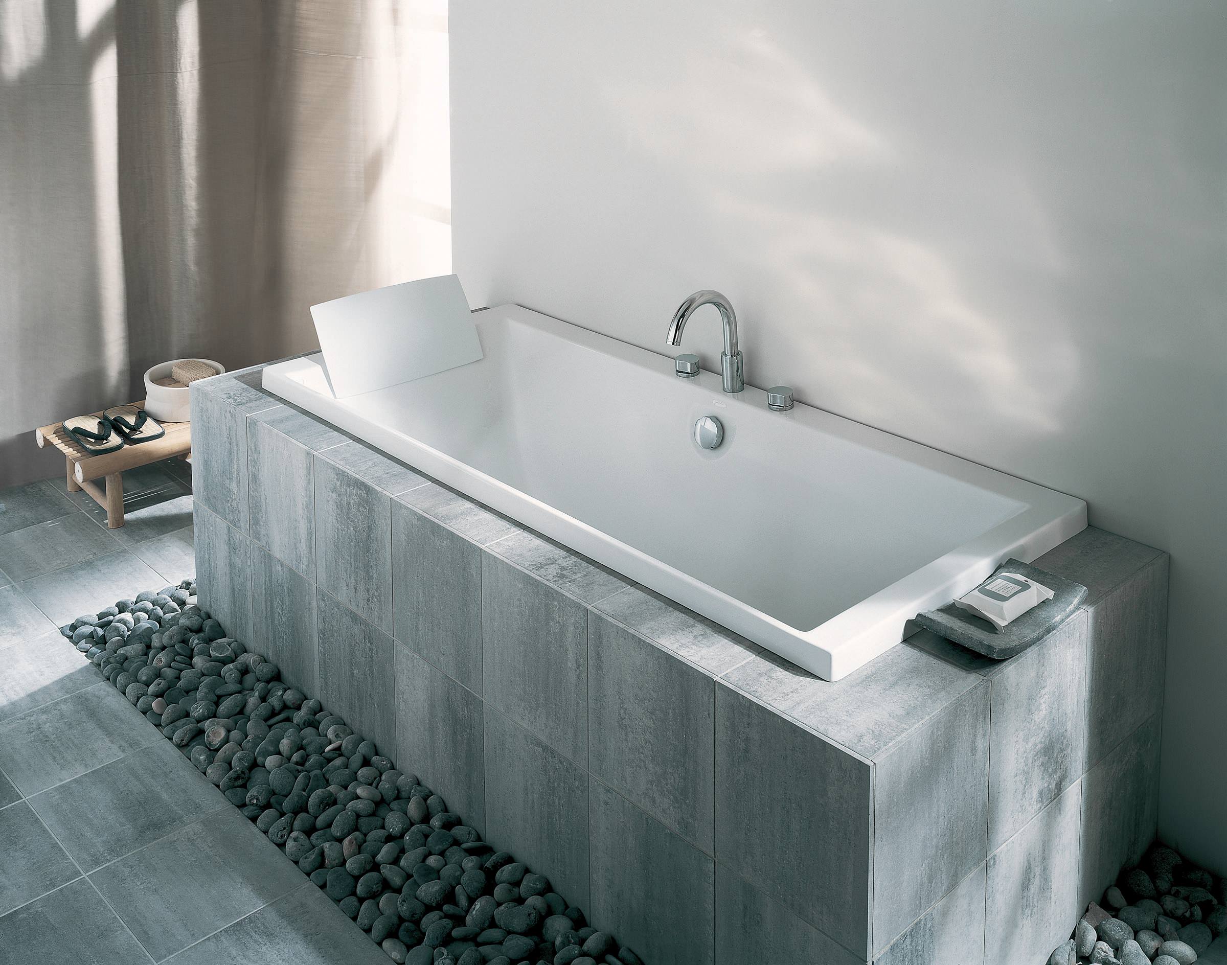 Baignoire avec tablier en carreaux de pierre - Contemporary - Bathroom - by Jacob  Delafon Officiel | Houzz