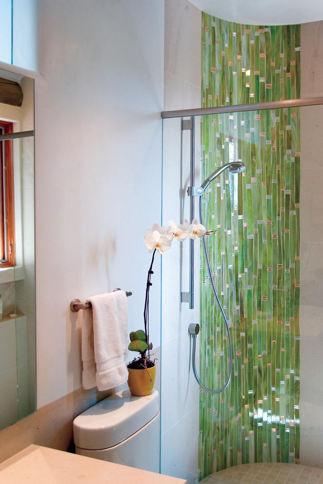 Bamboo Glass Bath Santa Fe, NM Contemporary Bathroom Albuquerque by STATEMENTS IN Tile