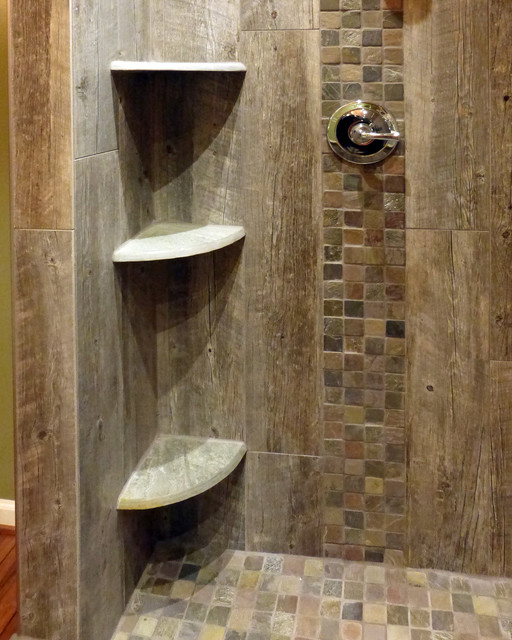 Barn Board Tiled Shower Enclosure Bathroom DC Metro by DaveQ