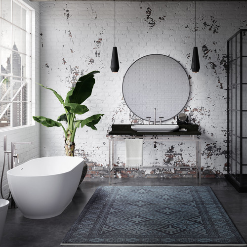 Timeless Charm: Shabby-Chic Style Bathroom with Freestanding Bathtub - Unique Design Ideas