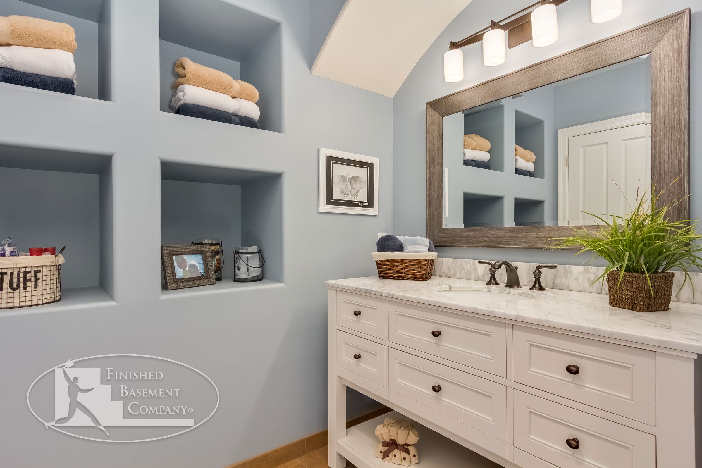 Basement Bathroom Vanity Shelves Traditional Bathroom Minneapolis By Fbc Remodel Houzz