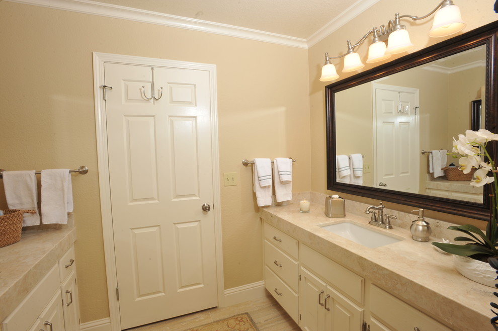 Mid-sized bathroom photo in Other with an undermount sink and granite countertops