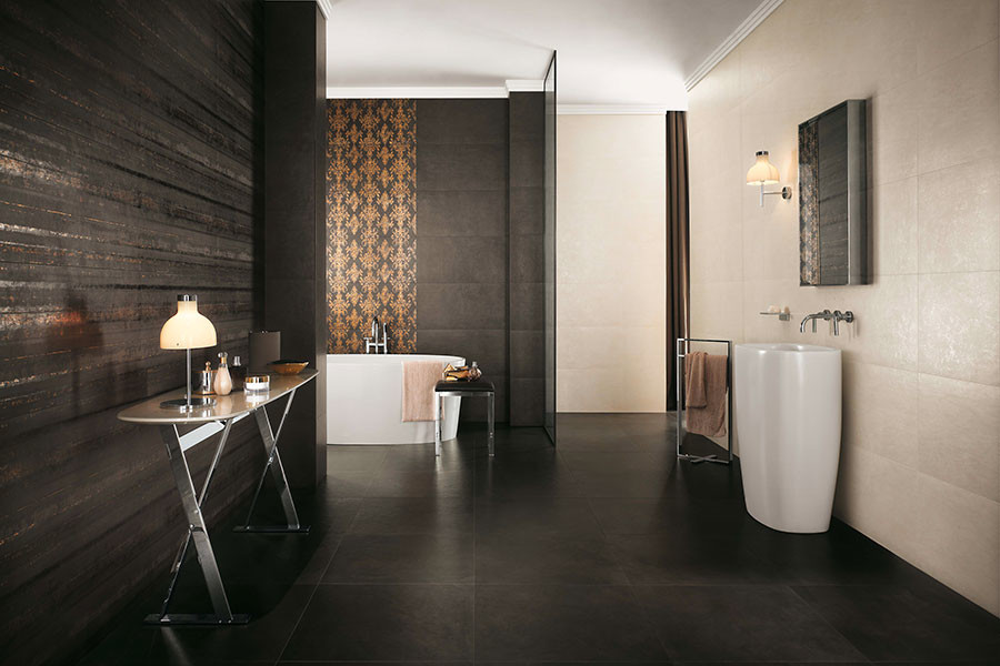 Design ideas for a modern bathroom in Aalborg.
