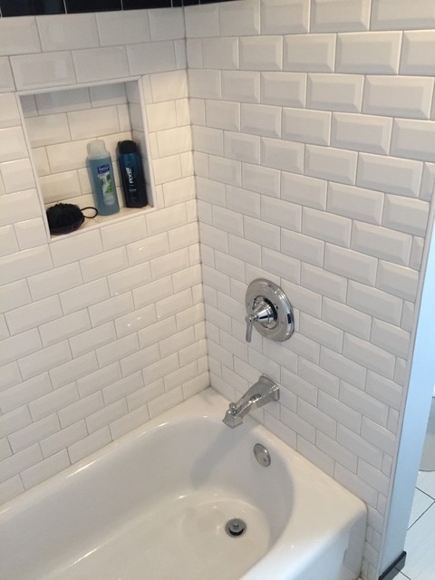 Bathroom Beveled Subway Tile Transitional Bathroom Chicago By   Bathroom Beveled Subway Tile Lowes Of Arlington Heights Il Img~58d13c70071705b6 4 4594 1 9be07e4 