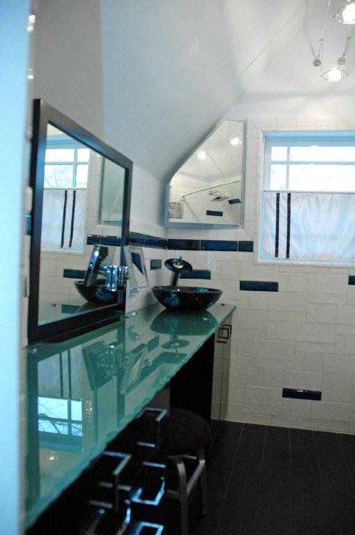 Bathroom border tile Modern Bathroom Denver by Designer Glass