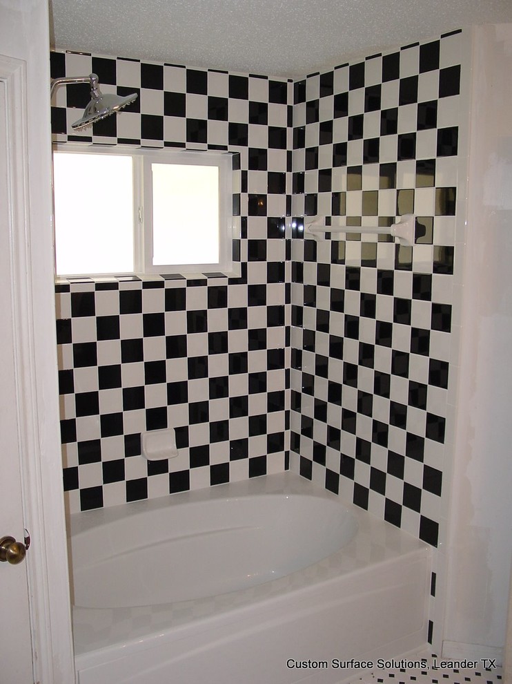 Bathroom Checkered Black and White Eclectic Bathroom Austin