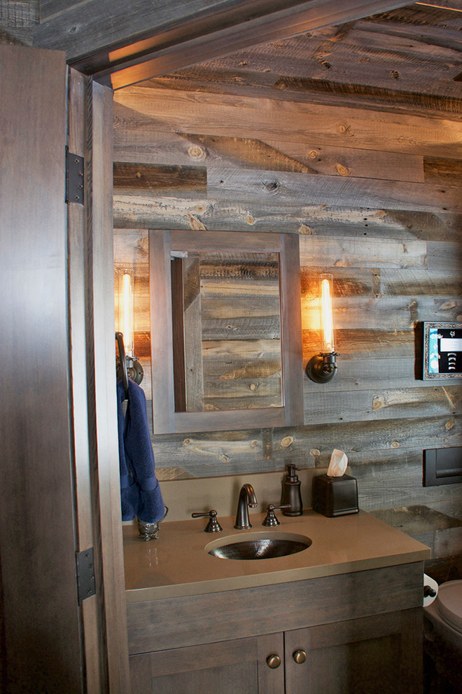Bathroom Clad in Reclaimed Wood Rustic Bathroom Denver by