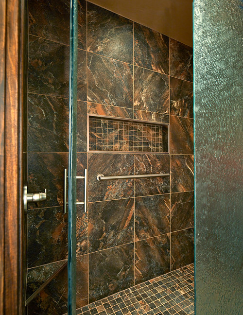 Metal tile bathroom wall Metal tile bathroom wall