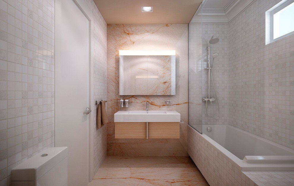 Immagine di una stanza da bagno padronale minimal di medie dimensioni
