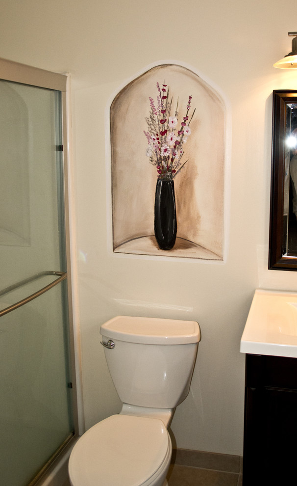 Bathroom Flower Vase Mural Traditional Bathroom New York by CNY