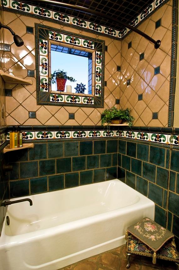 Mexican Tile Bathroom Houzz, Mexican Tile Shower Ideas