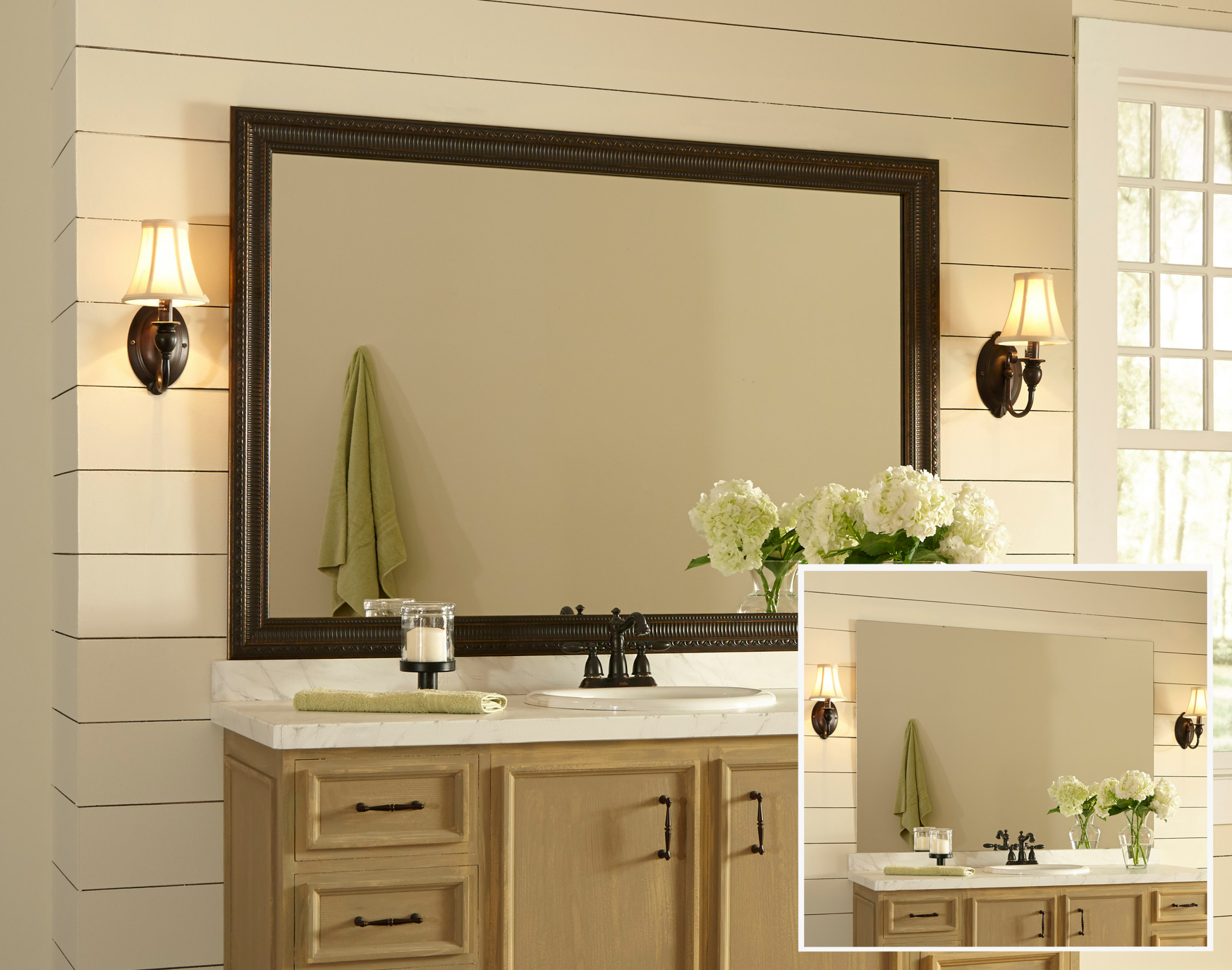 Framed Bathroom Mirror Ideas Houzz, Large Framed Mirrors For Bathrooms