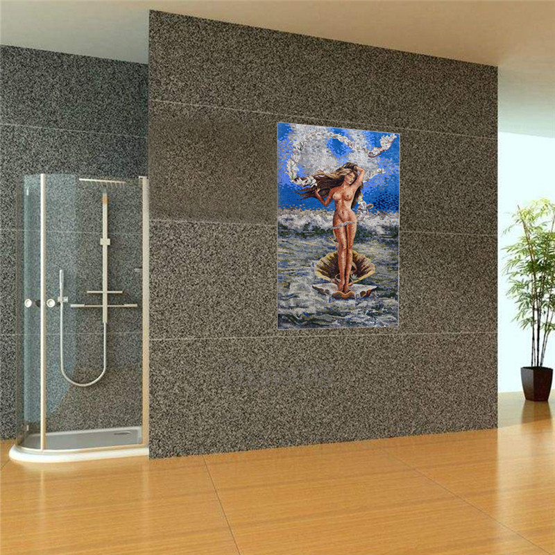 Foto di una piccola stanza da bagno padronale contemporanea con piastrelle blu e piastrelle a mosaico