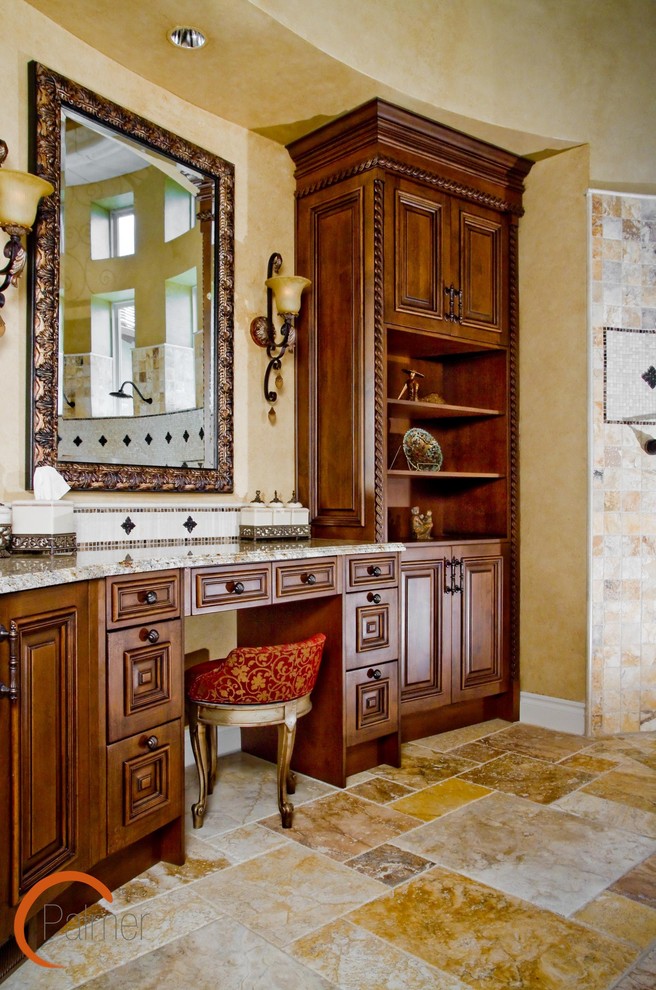 Bathroom - traditional bathroom idea in Austin with granite countertops