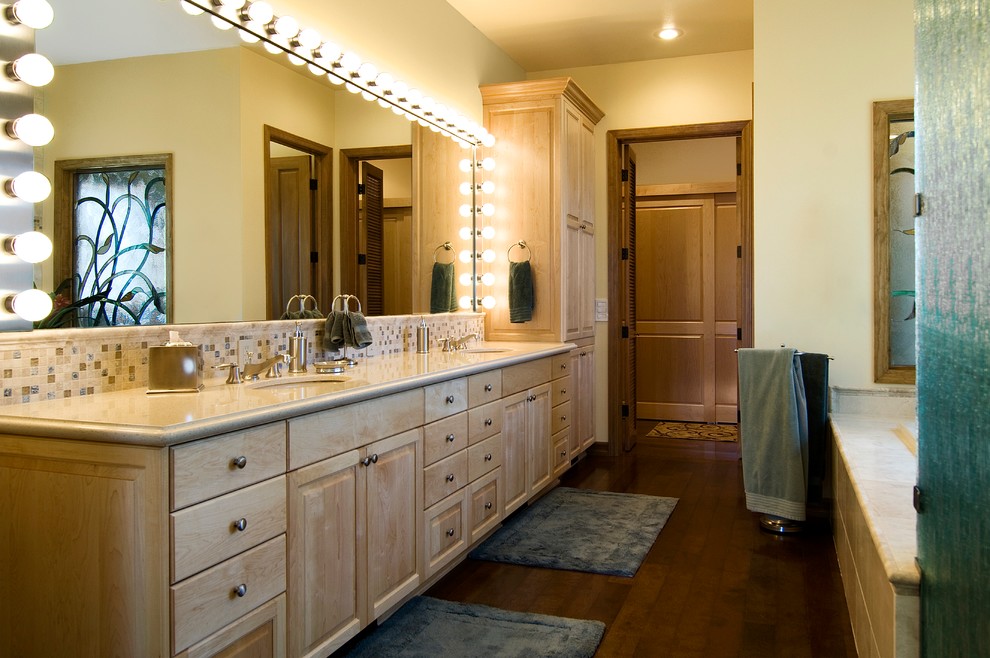 This is an example of a rustic bathroom in Austin.
