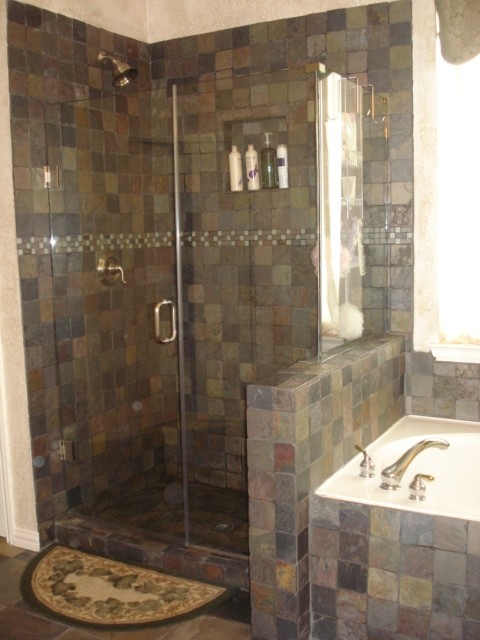 Example of a tuscan bathroom design in Other