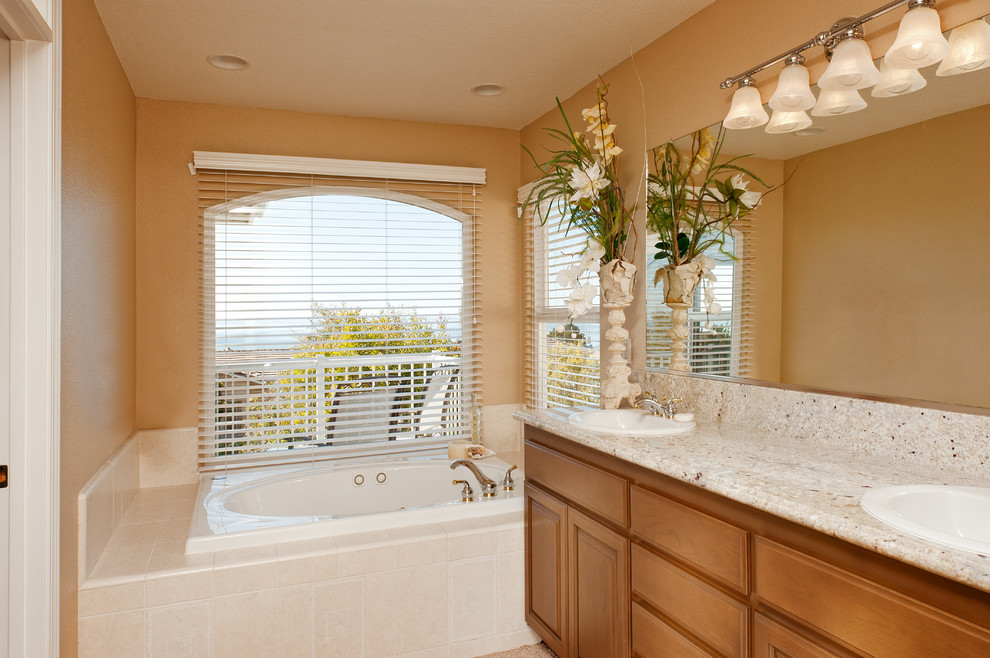 Inspiration for a traditional bathroom in San Luis Obispo with granite worktops.