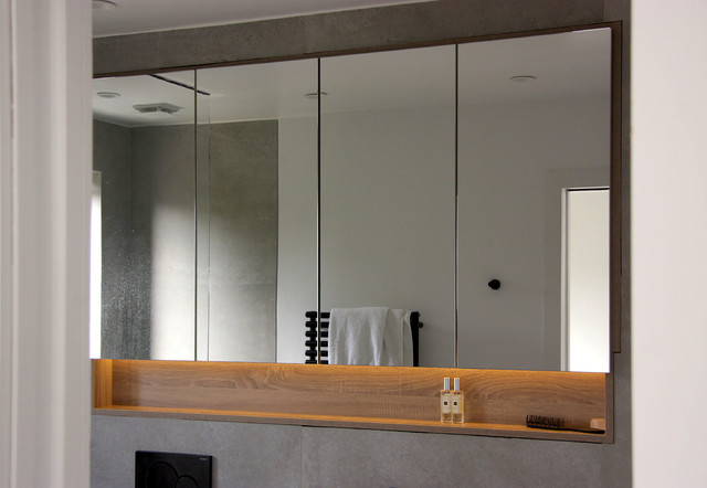 Sliding storage sale mirror bathroom
