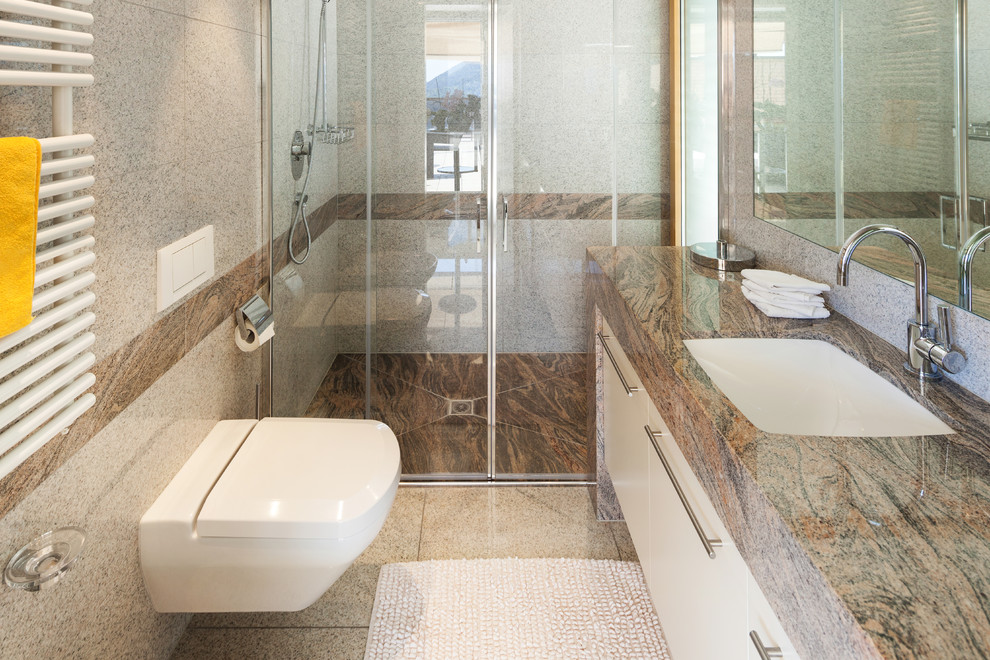 Example of a trendy bathroom design in Raleigh
