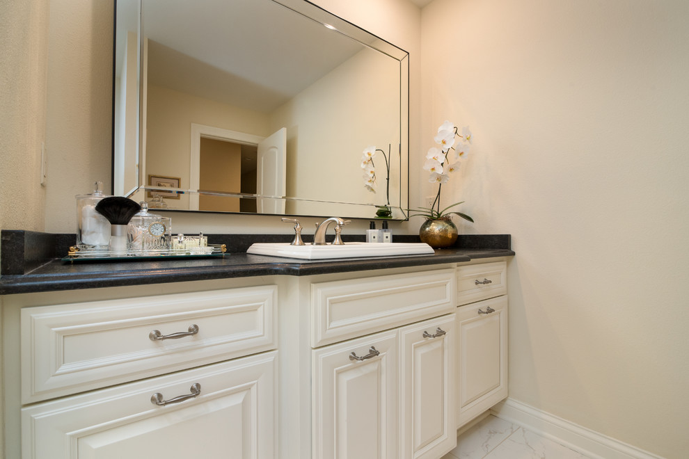 Bathroom Vanity with Raised Panel Doors and Five Piece Drawer Fronts Traditional Bathroom