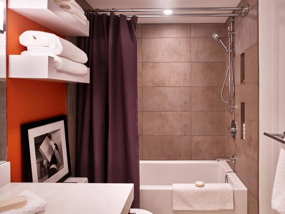 Example of a porcelain tile bathroom design in Vancouver