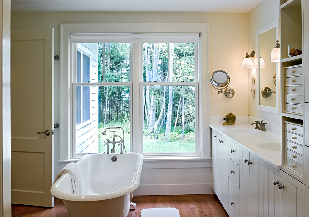 Country claw-foot bathtub photo in Portland Maine