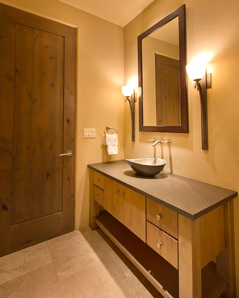 Photo of a contemporary bathroom in Phoenix with a vessel sink.