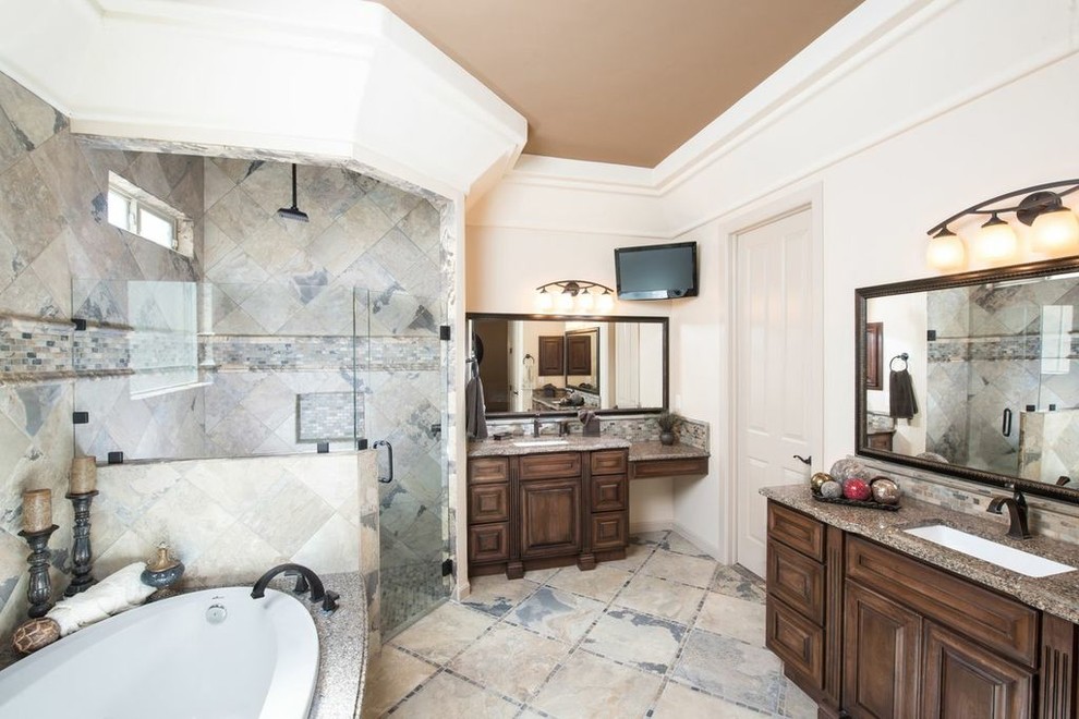This is an example of a rustic bathroom in Austin.