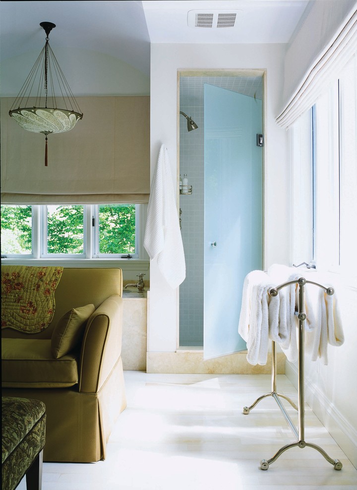 Inspiration for a classic bathroom in Toronto with an alcove bath and an alcove shower.