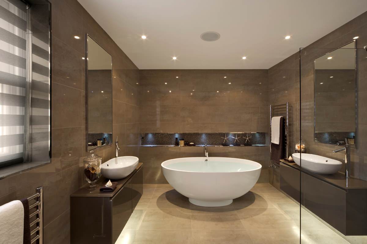 75 moderne badezimmer mit braunen fliesen ideen & bilder