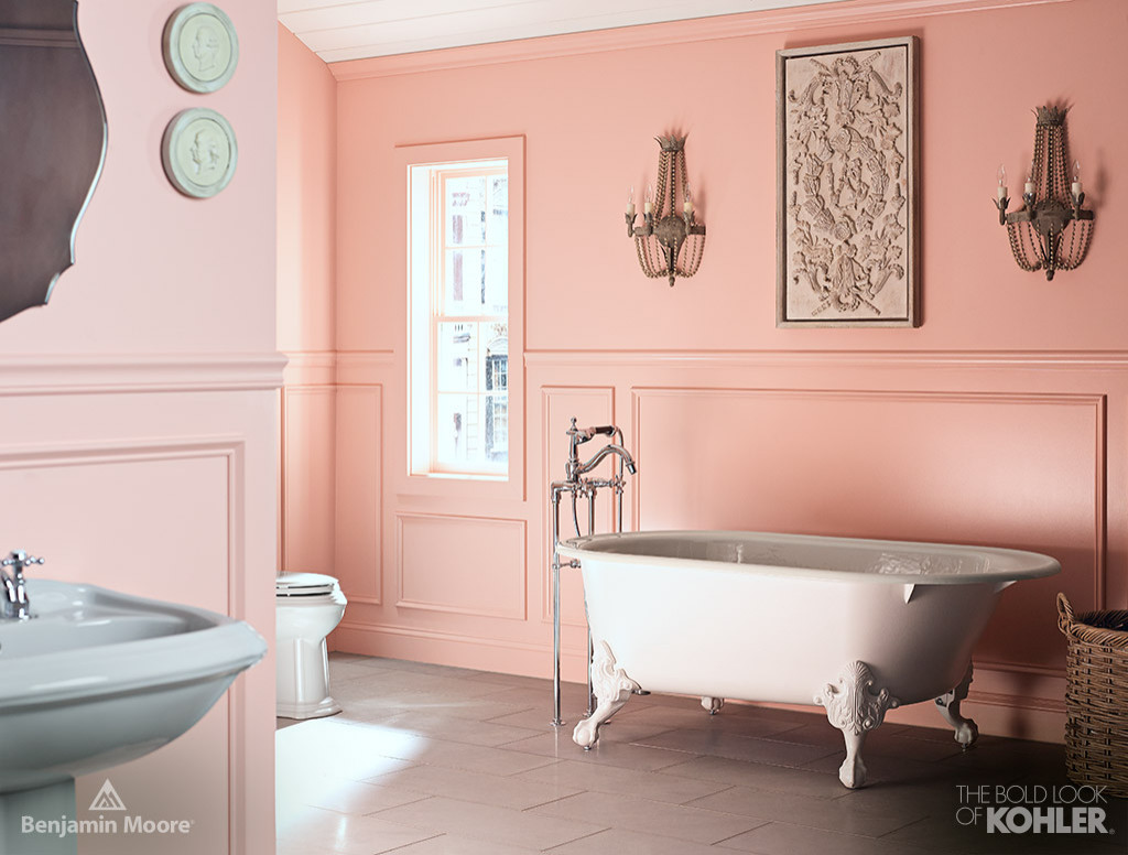 Розовые ванные комнаты
