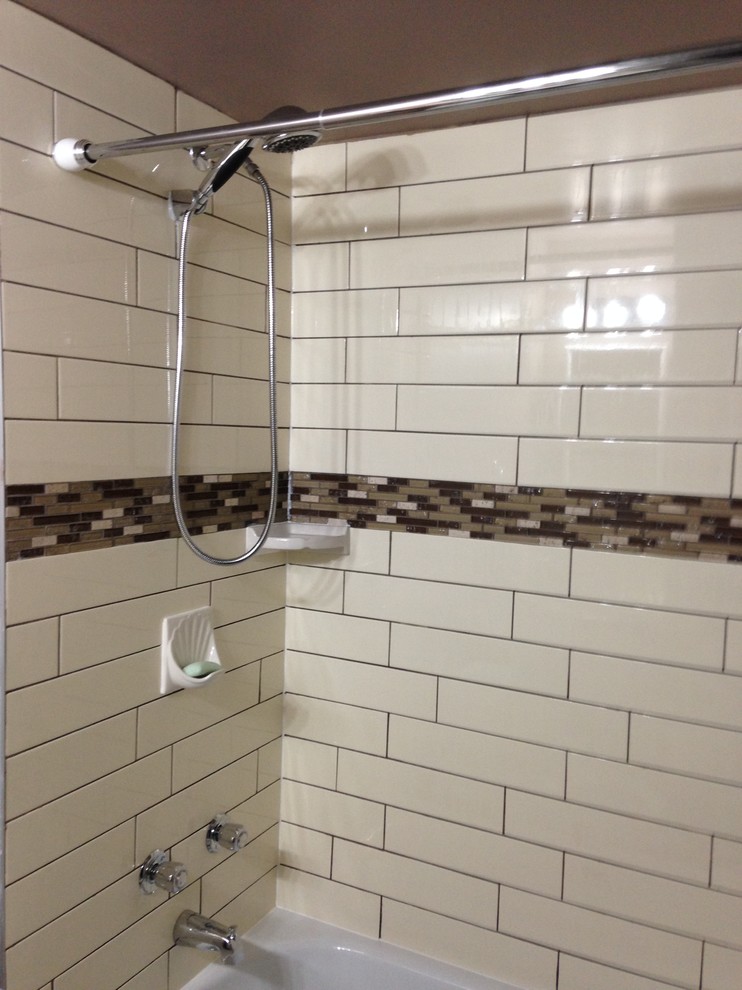 Bathtub Surround (Subway Tiles) Traditional Bathroom Calgary by