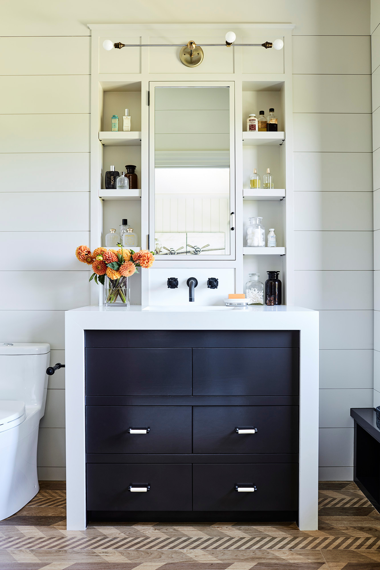 Floating Corian Shower Shelves - Philadelphia PA - Modern - Bathroom -  Philadelphia - by MacLaren Kitchen and Bath