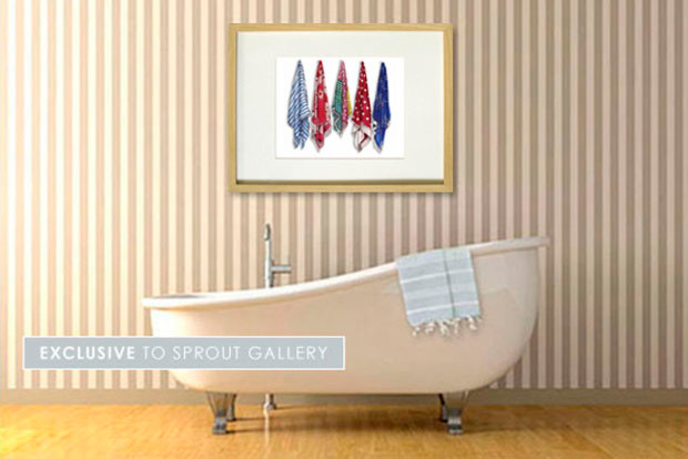 Exempel på ett maritimt badrum