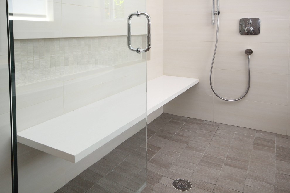 Bench Floating In Shower Contemporary Bathroom San Francisco By Elite Construction Services Inc Houzz