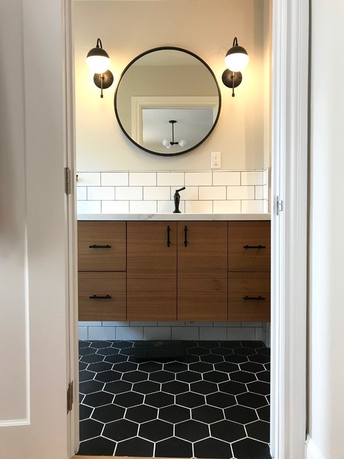 Narrow depth floating bathroom vanity with drawers for small bathrooms under 5m²