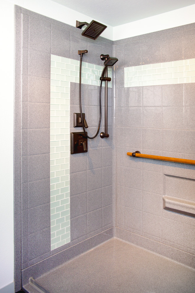 Faux Tile Shower Walk In, Recessed Soap Dish For Tiled Shower Wall