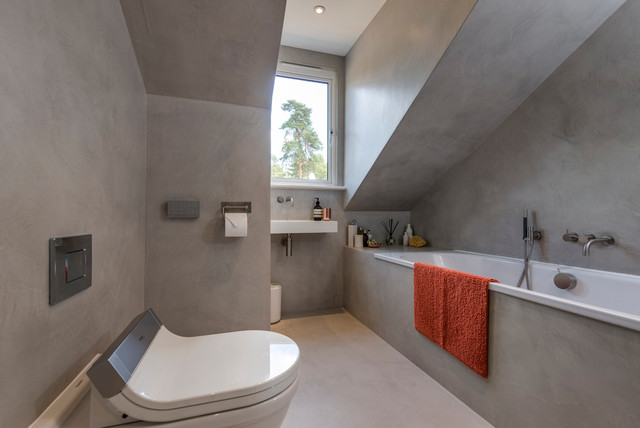 Beton Cire Contemporary Bathroom / Walk-in Shower Design - Contemporary -  Bathroom - London - by Modern Home Solutions | Houzz IE
