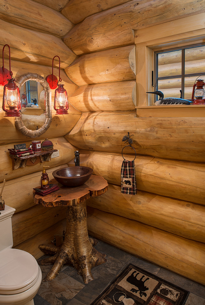 Big Moose, New York Log Home Rustic Bathroom New York by Sitka