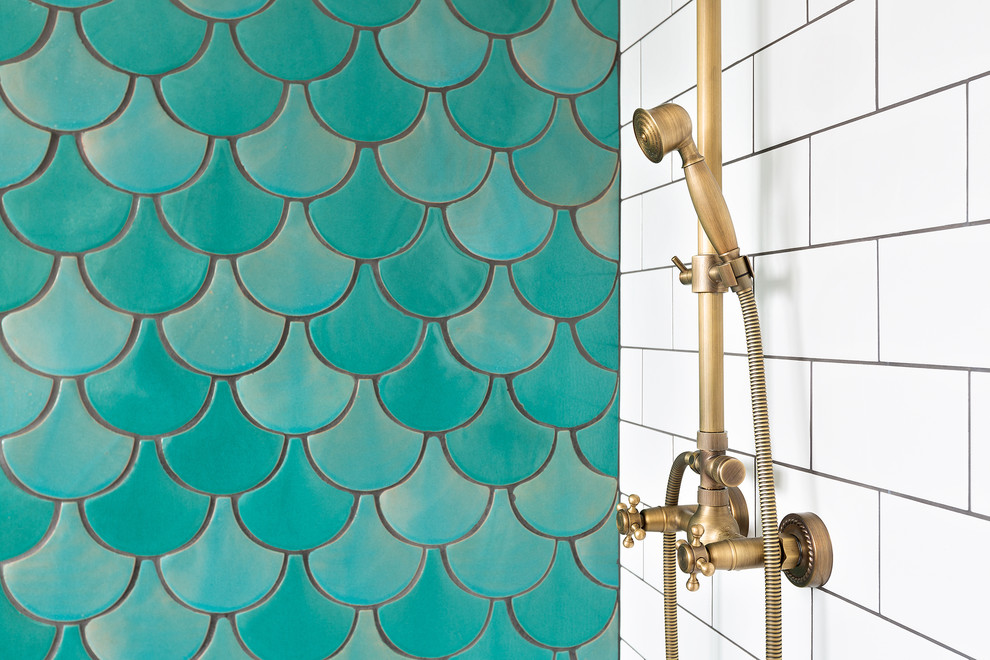 Birmingham House ¦ Fish Scale Tiles ¦ Sea Green and Jade Colour ...