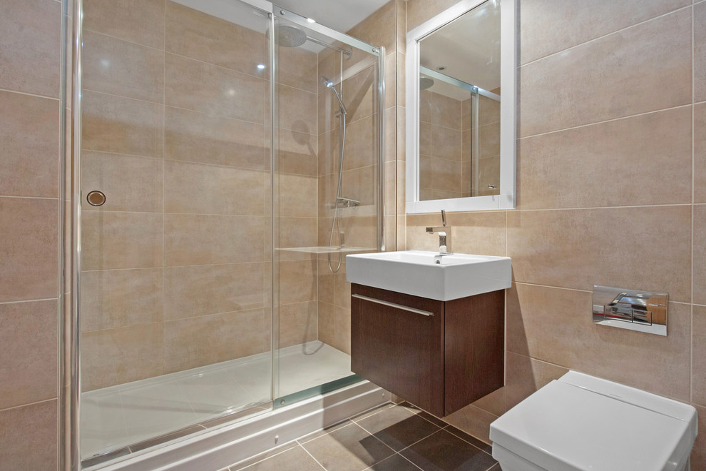 Inspiration for a contemporary bathroom remodel in West Midlands