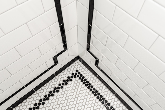 Black And White Art Deco Bathroom, Art Deco Bathroom Tile Patterns