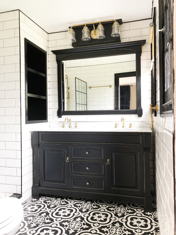 Black And White Bathroom Bathroom New York by Rebecca's Resolve