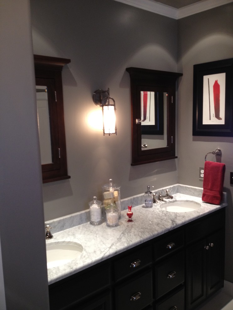 Black and White Traditional Bathroom Other by User Houzz