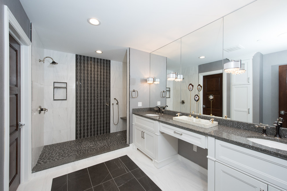 Black and White Contemporary Shower Room - Contemporary - Bathroom ...