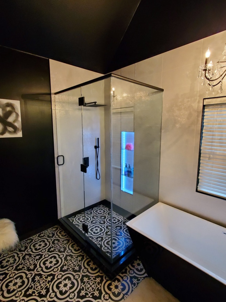 Black and White Glam Master Bathroom Farmhouse Bathroom Other