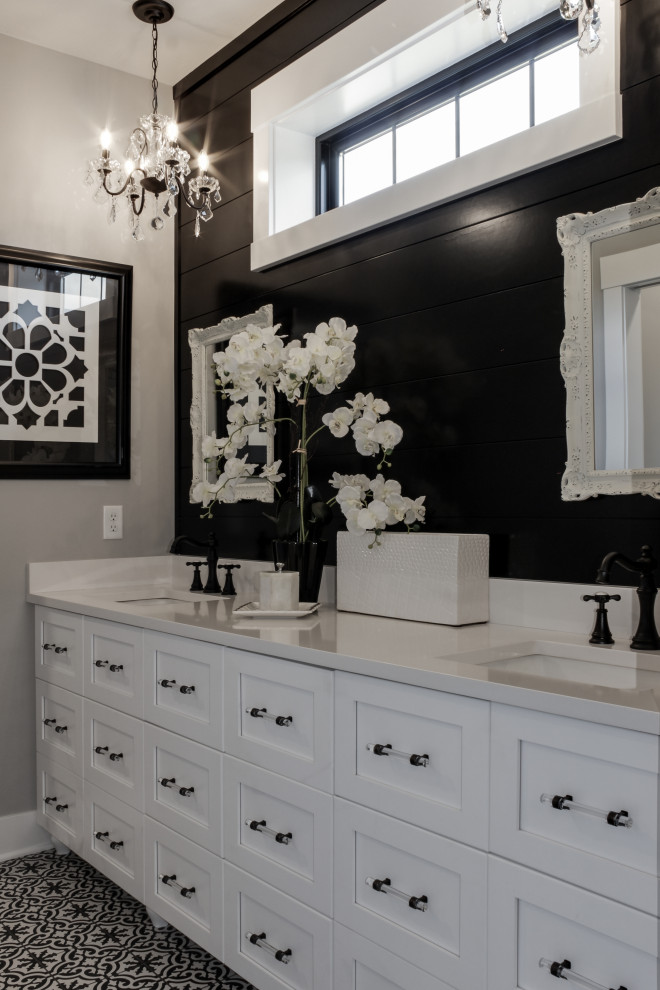 Black and White Modern Farmhouse Ranch - Modern - Bathroom - Cleveland ...