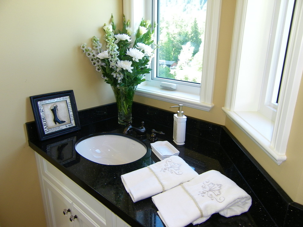 Black granite bathroom countertops Traditional Bathroom Vancouver