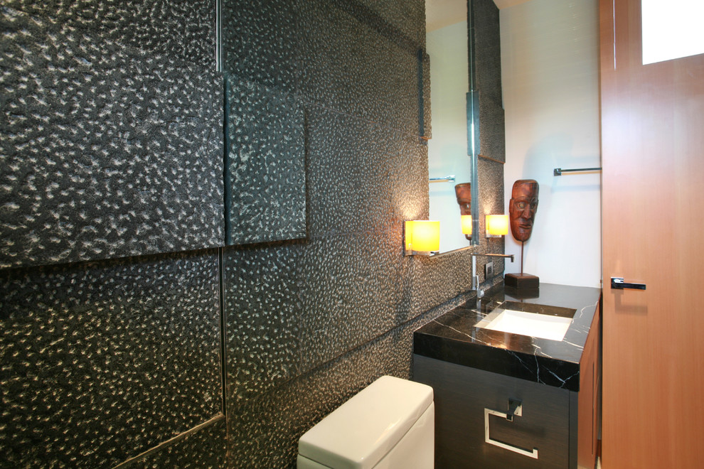 Black Granite Big Chisel Modern Bathroom Los Angeles by SOLI Architectural Surfaces