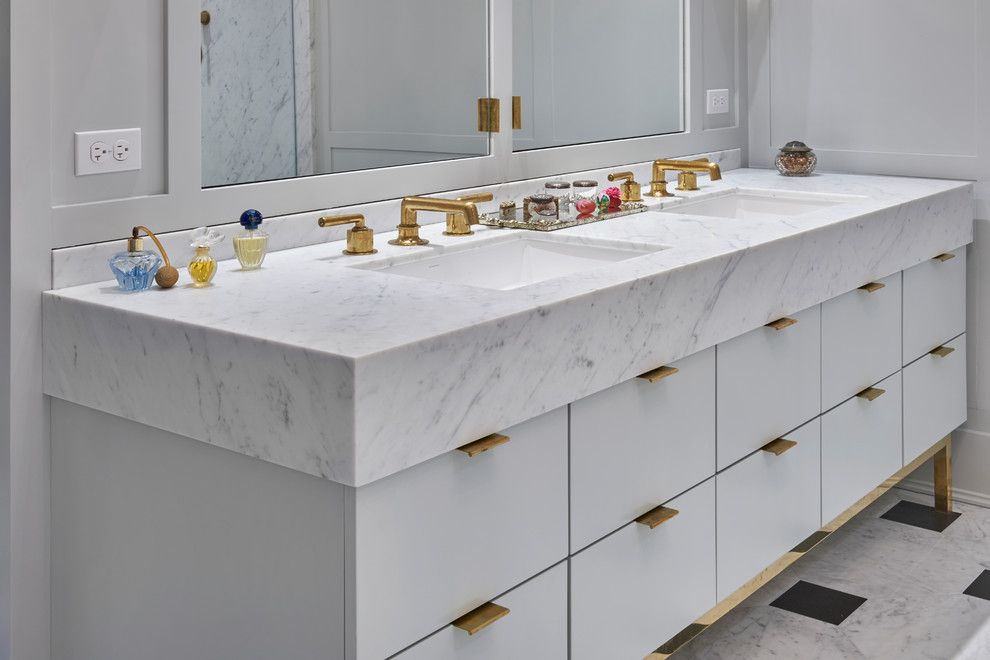 Black, White & Gold - Transitional - Bathroom - New York - by Fordham ...